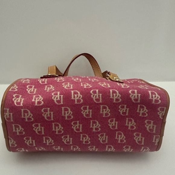 Dooney & Bourke Pink Logo Mini Satchel with Tan Trim - Picture 3 of 3